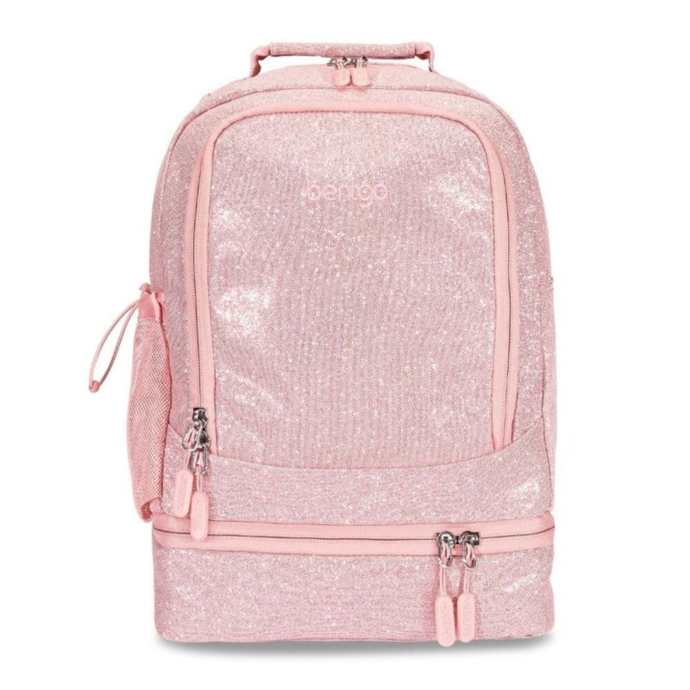 Bentgo Kids' 2-in-1 16.5" Backpack and Insulated Lunch Bag - Petal Pink Glitter